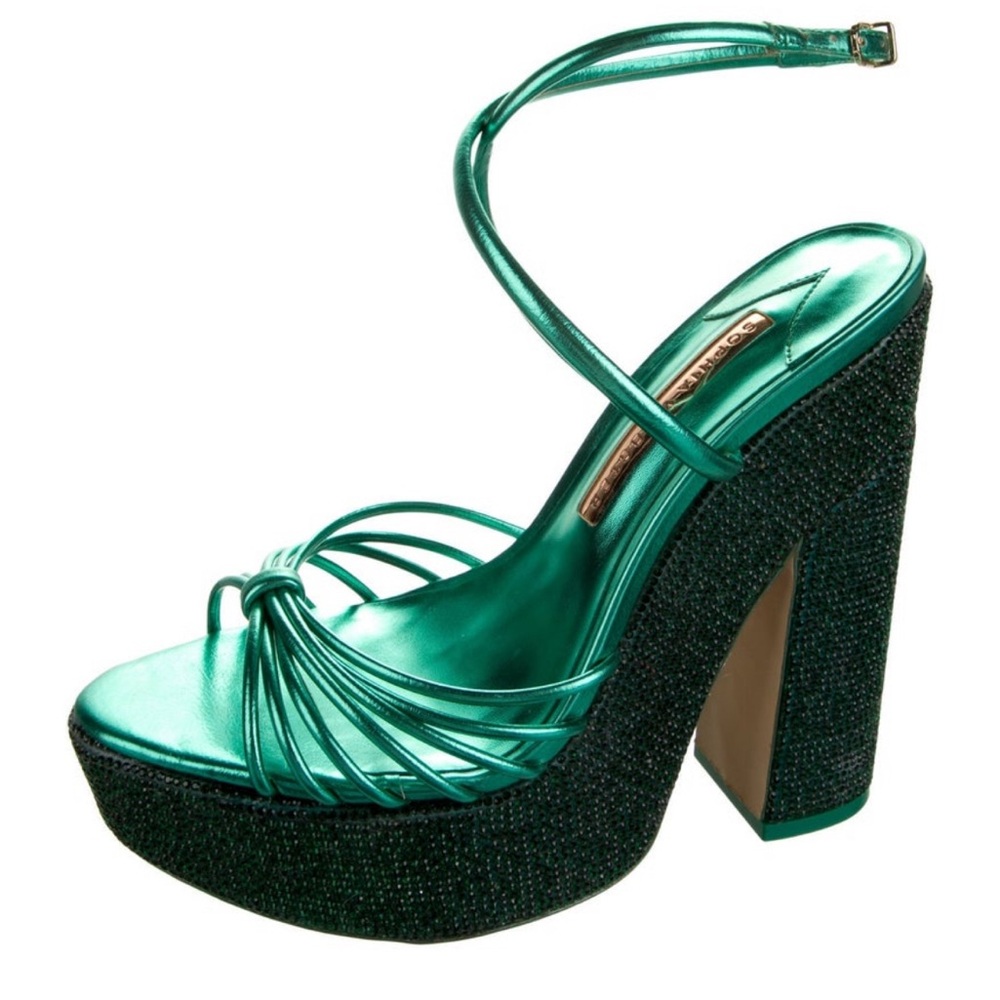 Sophia Webster  Green Crystal Embellished Sandal - Picture 2 of 6